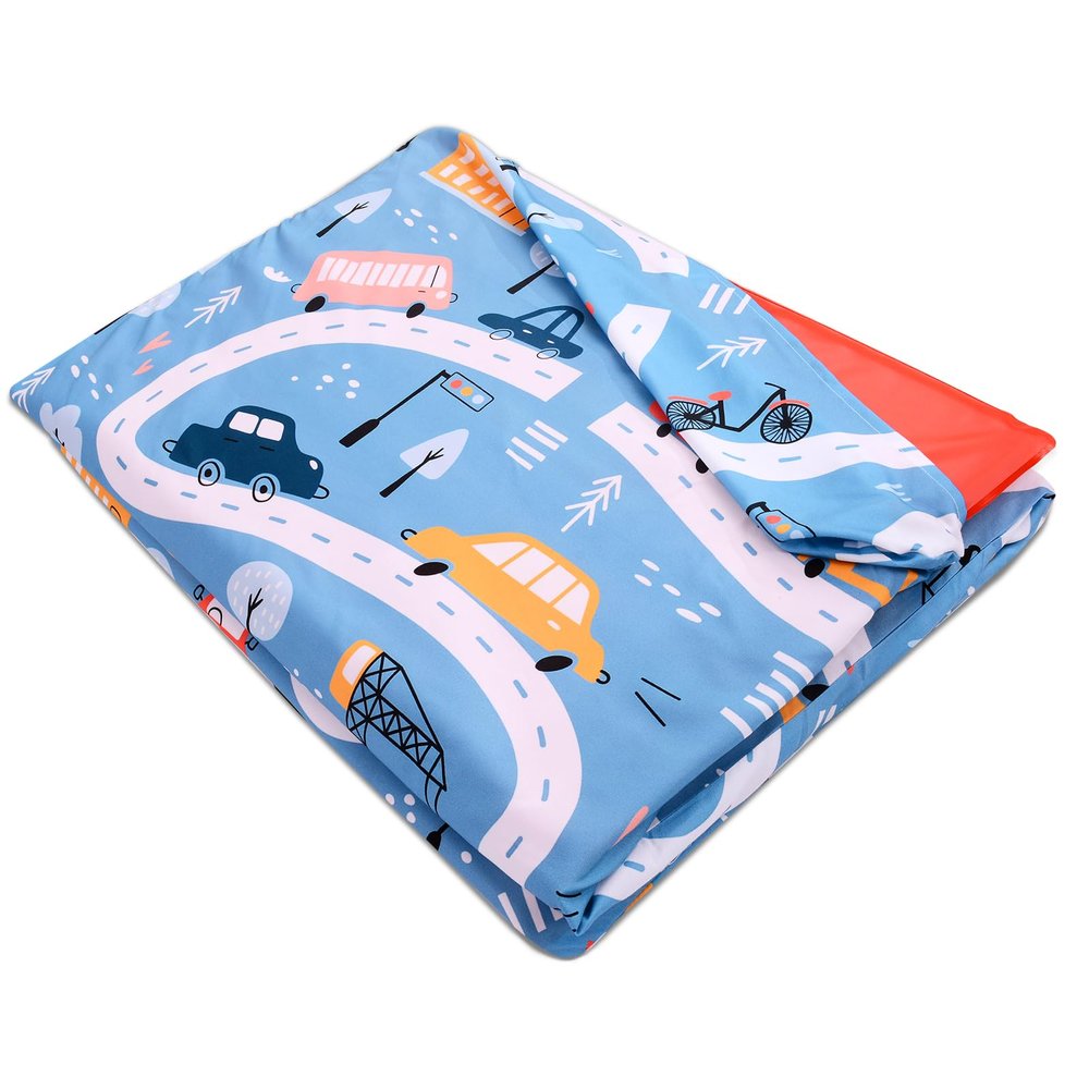 Cloele Kids Nap Mat Cover for Boys & Girls - Full Nap Mat Washable Sheet 52" x 27.5" Sewn-in Flap Design Rest Mat Cover Perfect for Preschool and Daycare(Car Cover ONLY)