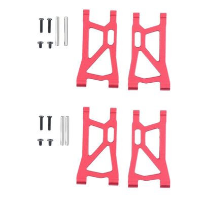 BAIJAC 4Pcs Metal Front and Rear Suspension Arm for Remo Hobby Smax 1621 1625 1631 1635 1651 1655 1/16 RC Car Upgrade Parts (Color : Red)