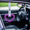 JDM TSURIKAWA Purple Glow in the Dark Masic Heart Ring Subway Train Bus Handle Strap Charm Drift view 3