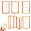 6Pcs Dollhouse Windows 1:12 Scale Miniature Windows Frame Model for Dolls Houses Decoration (4.52X3.26X0.79inch) view 1