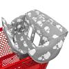 2-in-1 Shopping Cart and High Chair Cover for Baby, Padded Cover, Fold'n Roll Style, Portable with Carry Bag (Gray Elephant) view 1