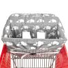 2-in-1 Shopping Cart and High Chair Cover for Baby, Padded Cover, Fold'n Roll Style, Portable with Carry Bag (Gray Elephant) view 2