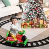 Costzon Ride on Toys, 6V Electric Ride on Train with Tracks, Storage Seat, Flashing Lights & Music, Backrest, Anti-tilt Device, Gift for Toddler Boys & Girls, Battery Powered Ride on Car (Green) view 2
