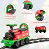 Costzon Ride on Toys, 6V Electric Ride on Train with Tracks, Storage Seat, Flashing Lights & Music, Backrest, Anti-tilt Device, Gift for Toddler Boys & Girls, Battery Powered Ride on Car (Green) view 3