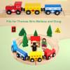 Wooden Train Tracks Toys for Toddler, 33 Pieces Magnetic Train with Wooden Tracks Fits for Thomas, Brio, Chuggington, Melissa and Doug, Rail Set Toy Gifts for 3 4 5 Years Old Girls & Boys view 3