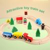 Wooden Train Tracks Toys for Toddler, 33 Pieces Magnetic Train with Wooden Tracks Fits for Thomas, Brio, Chuggington, Melissa and Doug, Rail Set Toy Gifts for 3 4 5 Years Old Girls & Boys view 4