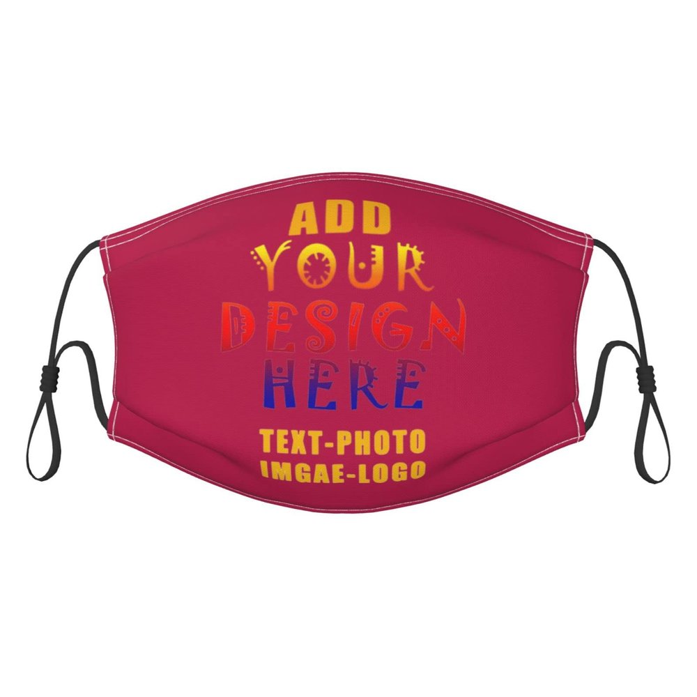 1-100 Pcs Custom Kids Reusable Breathable Face Mask Mouth Cloth Fabric Washable Comfortable for Sports Outdoor Party Fuchsia
