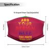 1-100 Pcs Custom Kids Reusable Breathable Face Mask Mouth Cloth Fabric Washable Comfortable for Sports Outdoor Party Fuchsia view 3