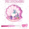 Faccito Seashell Mermaid Piatas for Birthday Party Girl, Sea Theme Piata with Stick, Blindfold for Mermaid Birthday Decorations Supplies(Pearl) view 2