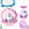 Faccito Seashell Mermaid Piatas for Birthday Party Girl, Sea Theme Piata with Stick, Blindfold for Mermaid Birthday Decorations Supplies(Pearl) view 3