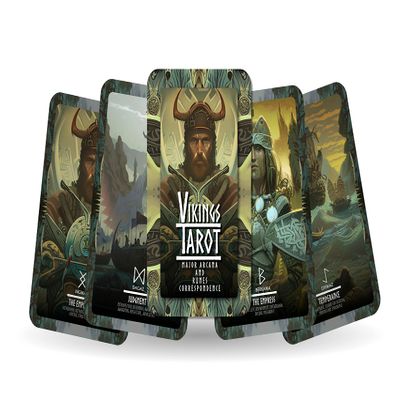 Vikings Tarot - Norse Cards - Major Arcana - Runes - Nordic Tarot Cards | Fortune Telling Tarot Cards Deck for Beginners | Authentic Tarot Experience - Set of 24 Cards