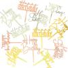 12Pcs Acrylic Happy Birthday Cake Toppers,Gold Double-Sided Cake Topper Cake Decoration for Birthday Party Cake Desserts view 1