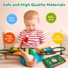Hooku Busy Board for 1 Year Old, Montessori Sensory Toys for Toddlers 1-3, Fine Motor Travel Toys, Toddler Learning Activities, Birthday Gifts for Baby Boy Girl view 3