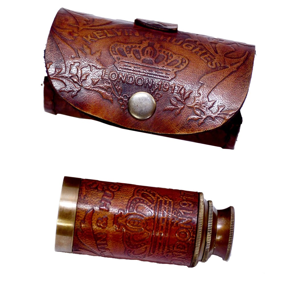 Beautiful Cylindrical Functional Antique Brass Telescope Nautical Spyglass with Leather Brown Case Telescope Nautical Authentic Gifts