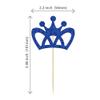 24Pcs Crown Cupcake Toppers Blue Glitter King Crown Cupcake Picks for King Prince Theme Baby Shower boys Wedding Birthday Party Cake Decorations Supplies view 2
