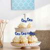 24Pcs Crown Cupcake Toppers Blue Glitter Crown One Cupcake Toppers Prince 1st Birthday Crown Cupcake Decors for Prince Crown Theme Baby Shower Party Decoration Supplies view 4