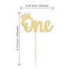24Pcs Crown Cupcake Toppers Gold Glitter Crown One Cupcake Toppers Prince 1st Birthday Crown Cupcake Decors for Prince Crown Theme Baby Shower Party Decoration Supplies view 2