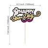 1Pc Happy Boo Day Cake Topper Glitter Happy Halloween Cake Picks Happy Boo Day Cake Decors with Pumpkin Ghost for Halloween Theme Birthday Party Supplies view 2
