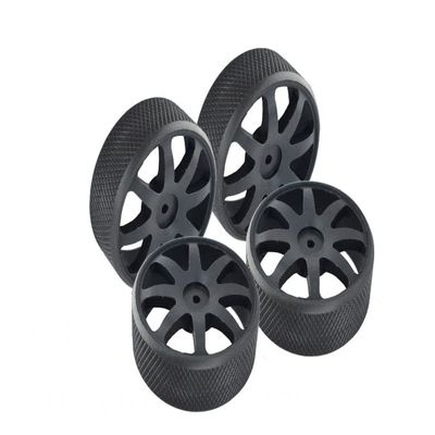 Delrin Front+Rear Drift Rims (8-Poles) For Team Losi 1/24 Micro SCT - 4Pc Set Black