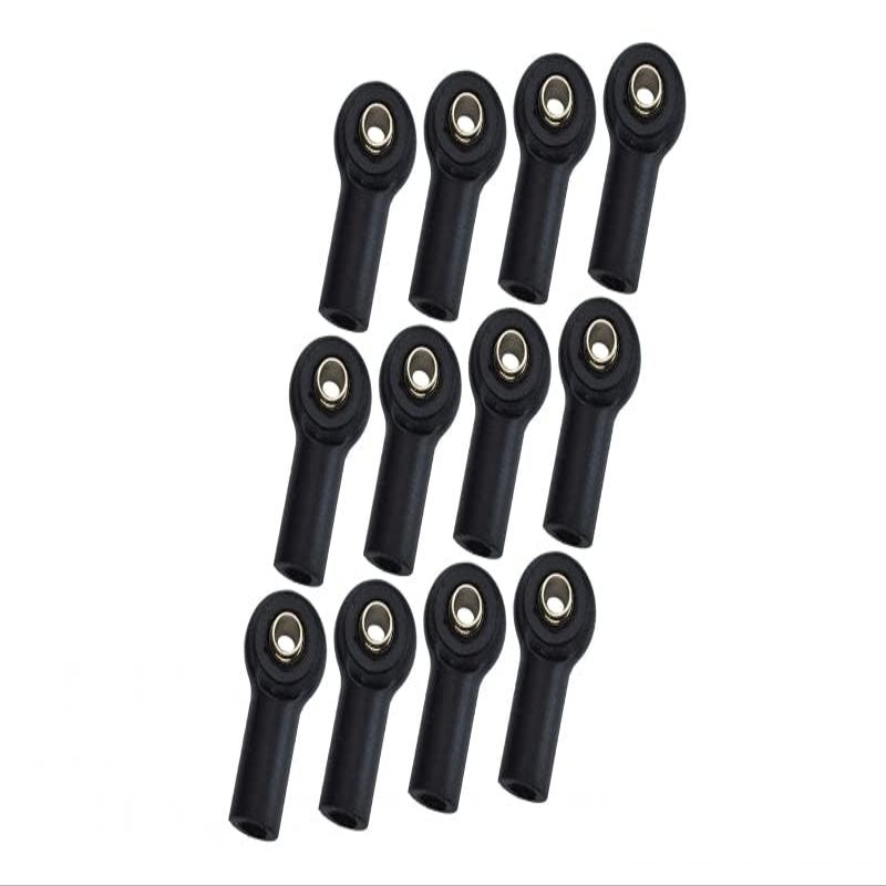 Nylon Ball Links With 4.3X2.6X5mm Balls (13.5mm Long) For 1/10 Scale 3mm Clockwise And Anticlockwise Turnbuckle - 12Pcs Set Black