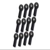 Nylon Ball Links With 4.3X2.6X5mm Balls (13.5mm Long) For 1/10 Scale 3mm Clockwise And Anticlockwise Turnbuckle - 12Pcs Set Black view 1