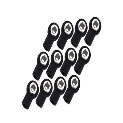 Nylon Ball Links With 5.8X3X6mm Balls (10mm Long) For 1/14-1/18 Scale 3mm Clockwise And Anticlockwise Turnbuckle - 12Pcs Set Black