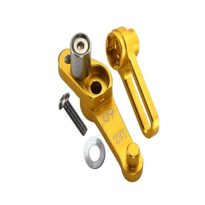 Aluminium Servo Arm 23T (C9) & Steering Arm (C10) For 1/8 Kyosho Motorcycle NSR500-2Pc Set Gold