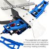 Rcarmumb Upgrades Part for 1/10 Rustler 4x4 BL-2S#67164-4,Alloy Front Rear Suspension Arm,Steering Blocks,Caster Block,Rear Stub Axle Carriers,Steering Block,Shock Tower Set,Navy Blue view 3