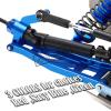 Rcarmumb Upgrades Part for 1/10 Rustler 4x4 BL-2S#67164-4,Alloy Front Rear Suspension Arm,Steering Blocks,Caster Block,Rear Stub Axle Carriers,Steering Block,Shock Tower Set,Navy Blue view 4
