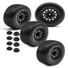 Rcarmumb 4pcs Rc Truck Tires,12mm/14mm Hex RC Wheels and Tires for 1/10 Slash 2WD 44 4wd,Arrm a Senton Axia1 Red cat Rc 4wd Hex Detachable Replacement Snow Tires Desert Tires,Black view 1