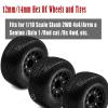 Rcarmumb 4pcs Rc Truck Tires,12mm/14mm Hex RC Wheels and Tires for 1/10 Slash 2WD 44 4wd,Arrm a Senton Axia1 Red cat Rc 4wd Hex Detachable Replacement Snow Tires Desert Tires,Black view 2
