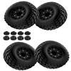 Rcarmumb RC Wheels and Tires for 1/10 Slash 2WD 44 4wd,Senton Axia1 Red cat Rc 4wd Hex Detachable Replacement Snow Tires Desert Tires,12mm/14mm Hex Rc Truck Tires (4pcs) Black view 1