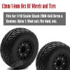 Rcarmumb RC Wheels and Tires for 1/10 Slash 2WD 44 4wd,Senton Axia1 Red cat Rc 4wd Hex Detachable Replacement Snow Tires Desert Tires,12mm/14mm Hex Rc Truck Tires (4pcs) Black view 2