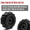 Rcarmumb 12mm/14mm Hex RC Wheels and Tires for 1/10 Slash 2WD 44 4wd,Arrm a Senton Axia1 Red cat Rc 4wd Hex Detachable Replacement Snow Tires Desert Tires,4pcs Rc Truck Tires,Black view 2