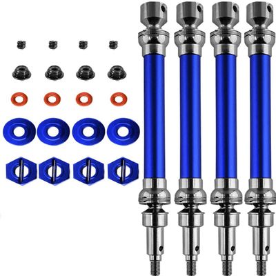 Rcarmumb Rc Drive Shaft CVD Upgrades for 1/10 Outcast 4s Blx V1/Kraton 4s Blx V1,4pcs Front Rear Axles Upgrades Part,Harden Metal Steel #45 Driveshaft Hop ups,(More Powerful) Navy Blue