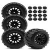 Rcarmumb 12mm/14mm Hex RC Truck Tires Wheel for 1/10 Arrm a Granite Vorteks Big Rock,Rustler Stampede Hoss/Axia1 LOS1 Red cat Rc 4wd,4pcs Rc Truck Tires,Black view 1