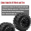 Rcarmumb 12mm/14mm Hex RC Truck Tires Wheel for 1/10 Arrm a Granite Vorteks Big Rock,Rustler Stampede Hoss/Axia1 LOS1 Red cat Rc 4wd,4pcs Rc Truck Tires,Black view 2
