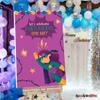 Personalized Lets Celebrate Superhero Party Birthday Welcome Sign - Customized Purple Superhero Theme Birthday Party - Custom Super Girl Birthday Celebration Decor (Paper) view 3