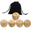 YingRen 5Pcs Natural Wooden Yoga Dice Exercise Dice Couple Dice Bedroom Game Dice/Full-Body Fitness Dice Humour Dice Decision Dice Novelty Gifts+Velvet Bag view 1