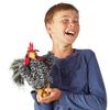 Folkmanis Barred Rock Rooster Hand Puppet, Black, White, Red, Yellow view 2