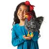 Folkmanis Barred Rock Rooster Hand Puppet, Black, White, Red, Yellow view 3
