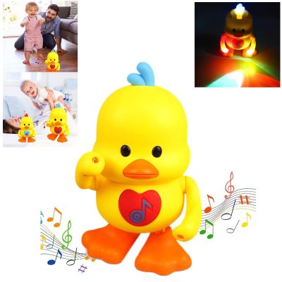 Areytrv Dancing Duck - 2025 New Musical Duck Toy, Baby Preschool Educational Learning Toy w/Led Lights & Music, Dancing and Singing Musical Duck for 1+ Year Old Baby Toddler (Yellow)