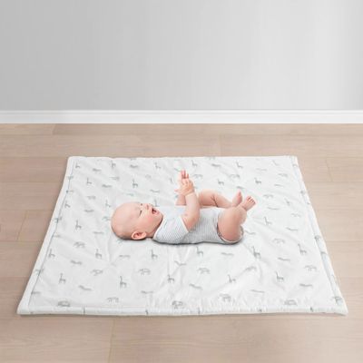 Lush Decor Jungle Adventure Baby Square with Border Play Mat, 35" X 35", Gray