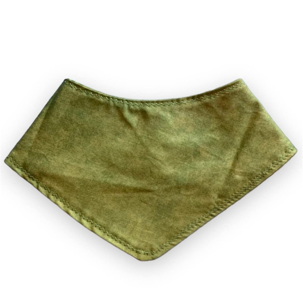 Handmade Solid Green Unisex Baby Bandana Hand Sewn Dribble Bib