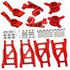 Rcarmumb Upgrades Part for 1/10 Slash 4x4 VXL,Stampede 4X4 VXL,Rustler 4X4 VXL,Hoss 4X4 VXL,Alloy Front Rear Suspension Arm & Steering Blocks Caster Blocks C-Hubs Stub Axle Carriers,Red view 1