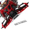 Rcarmumb Upgrades Part for 1/10 Slash 4x4 VXL,Stampede 4X4 VXL,Rustler 4X4 VXL,Hoss 4X4 VXL,Alloy Front Rear Suspension Arm & Steering Blocks Caster Blocks C-Hubs Stub Axle Carriers,Red view 4