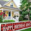 9.8 x 1.6 ft Large Happy Birthday Jesus Yard Sign Banner - Red Buffalo Plaid Christmas Holiday Winter Party Supplies Decoration view 4