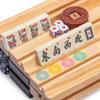 Yellow Mountain Imports American Mahjong Game Set, Blue Calico with Floral Blue Soft Case - All-in-One Racks with Pushers, Wright Patterson Scoring Coins, Dice, and Wind Indicator view 3