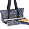 Yellow Mountain Imports American Mahjong Game Set, Blue Calico with Floral Blue Soft Case - All-in-One Racks with Pushers, Wright Patterson Scoring Coins, Dice, and Wind Indicator view 4