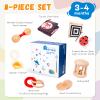 Adena Montessori Play Kit for 3-4 Months Baby,8 in 1 Wooden Learning Educational Toys for Toddler,Include Framed Mirror Book,High-Contrast Cards and More,Christmas Birthday Gift for Boys Girls view 2